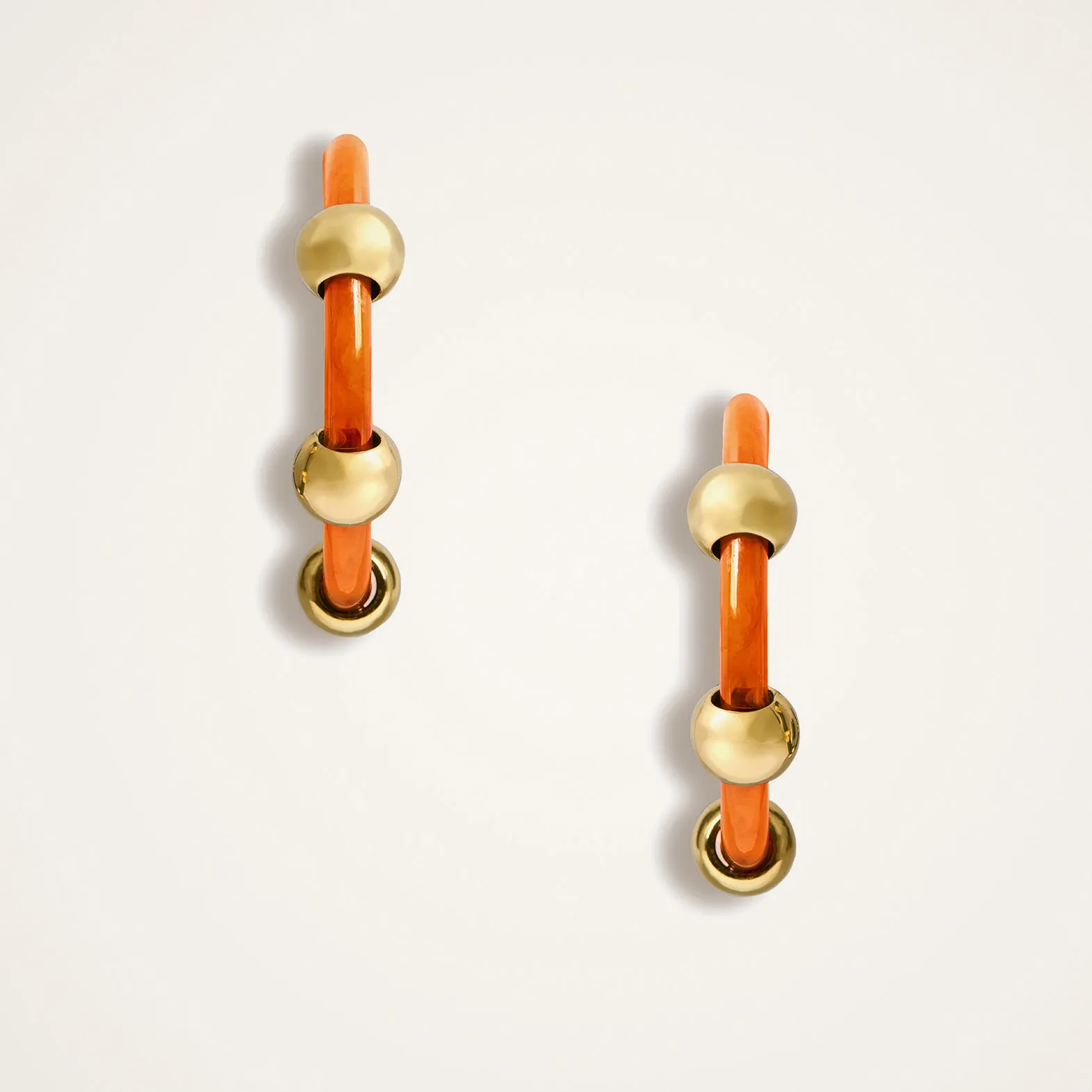 Studded Hoops Solid Orange