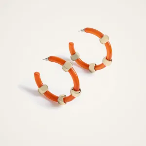 Studded Hoops Solid Orange