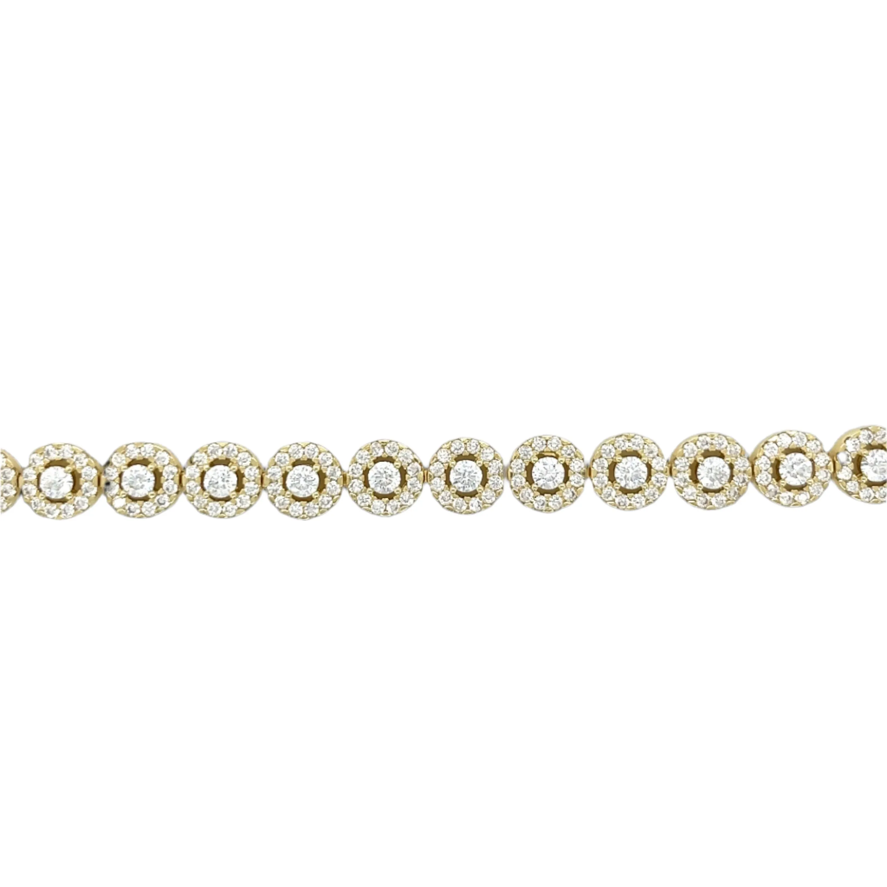 Stunning 925 Sterling 7.5" 14k gold plated CZ Bracelet- C307469