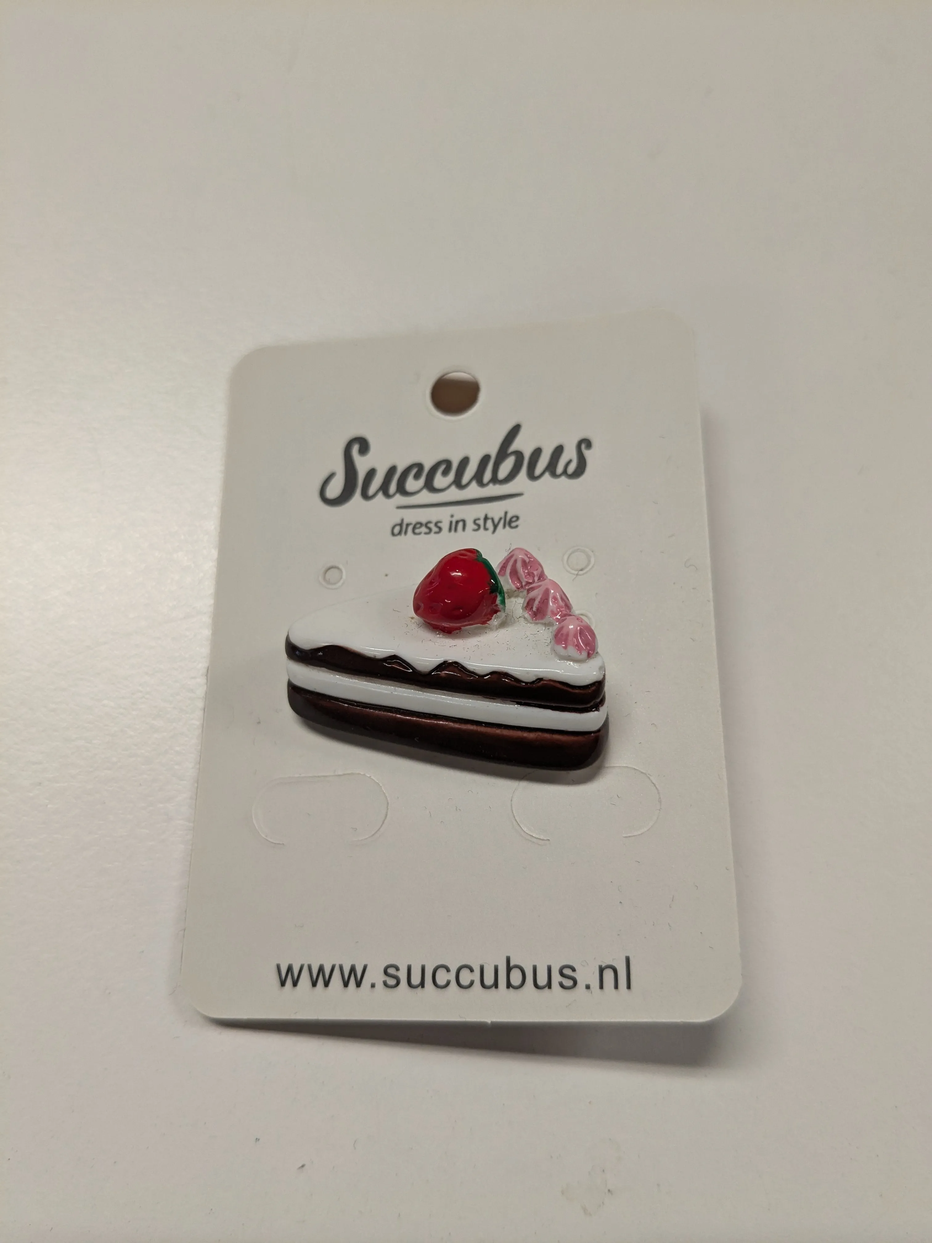 Succubus Jewels Comfort Food Cake Pin Brooch White