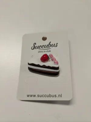 Succubus Jewels Comfort Food Cake Pin Brooch White
