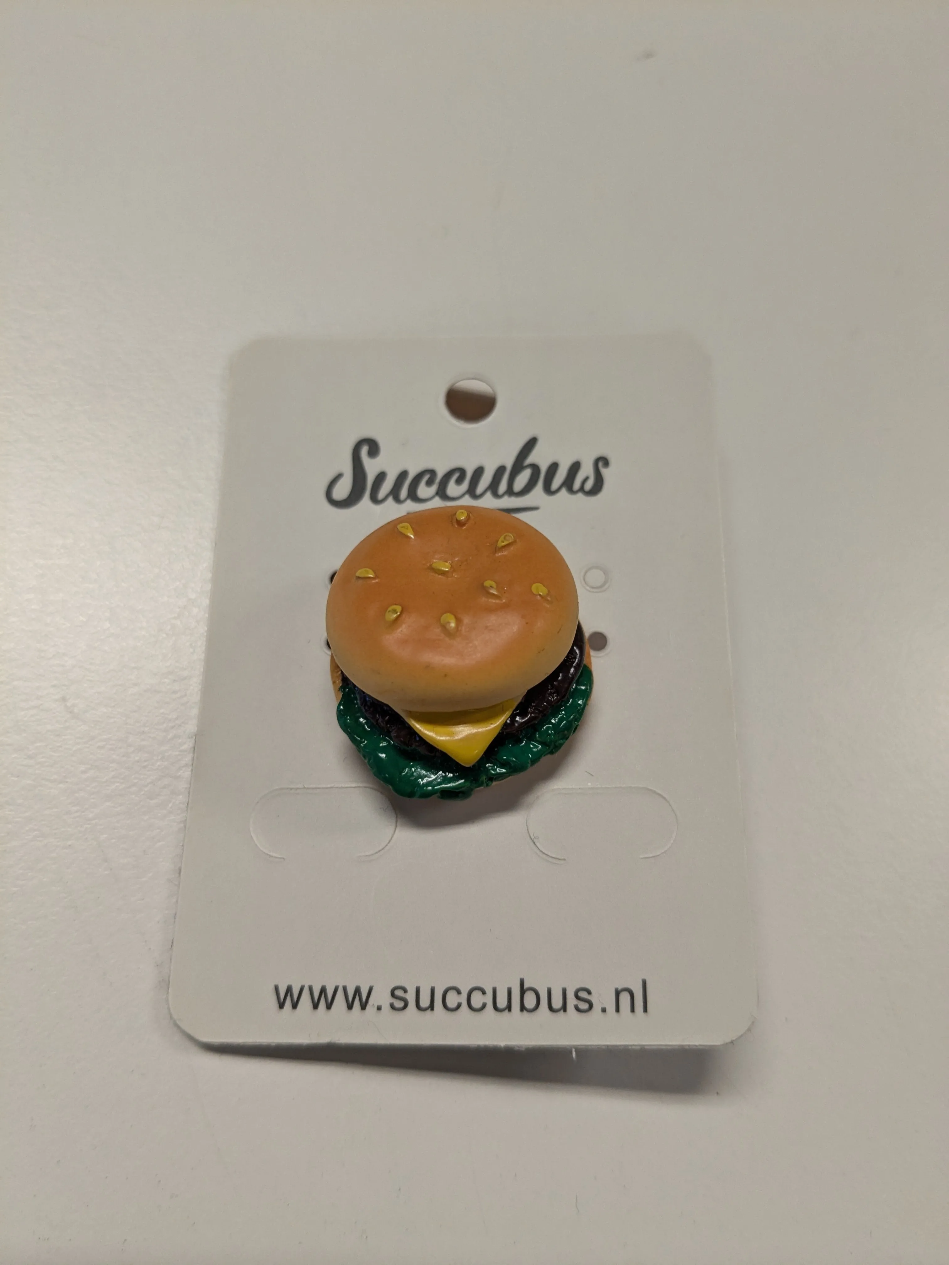Succubus Jewels Comfort Food Hamburger Pin Brooch Brown