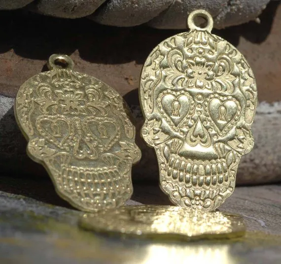 Sugar Skull Blank #3, Keyhole pattern, Traditional Dia de los Muertos, Day of the Dead, 20G