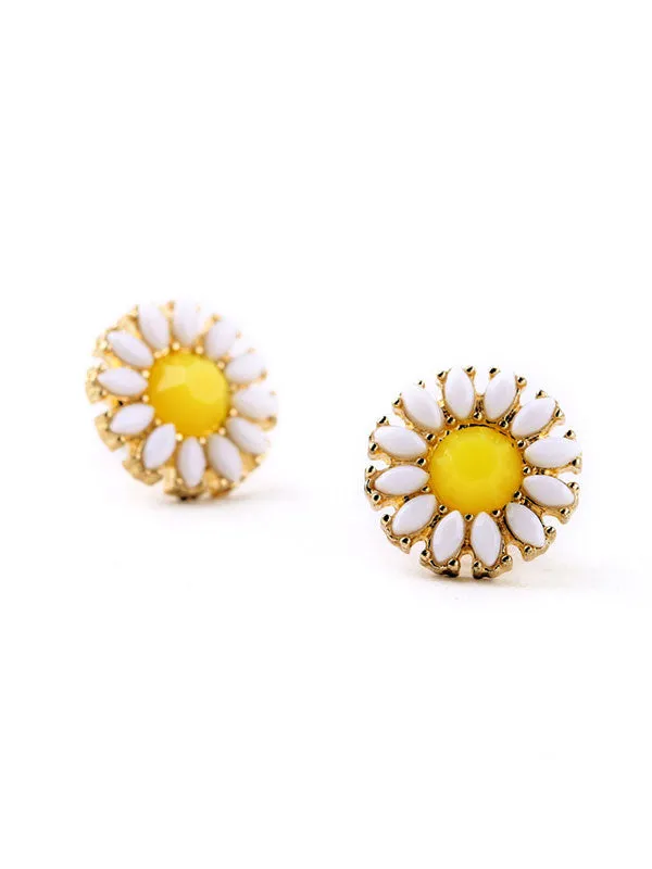 Sun Flower Pattern Earrings