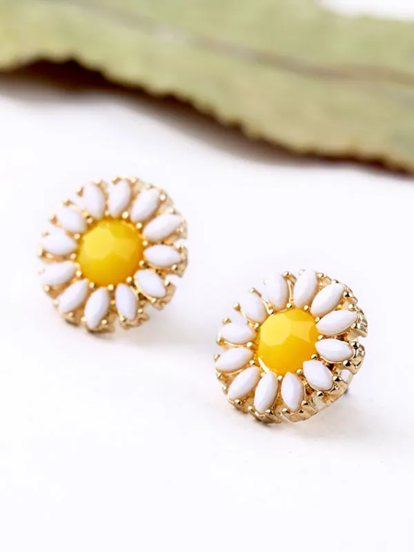 Sun Flower Pattern Earrings