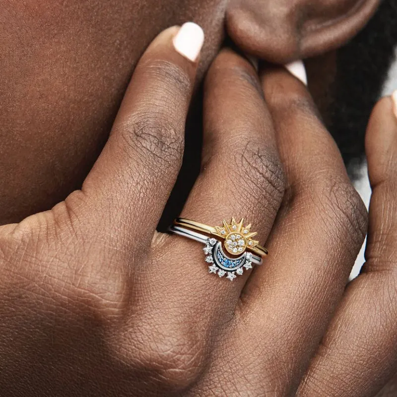 Sun Moon Ring Matching Rings Couple Rings Jewelry Gift for Her or Him