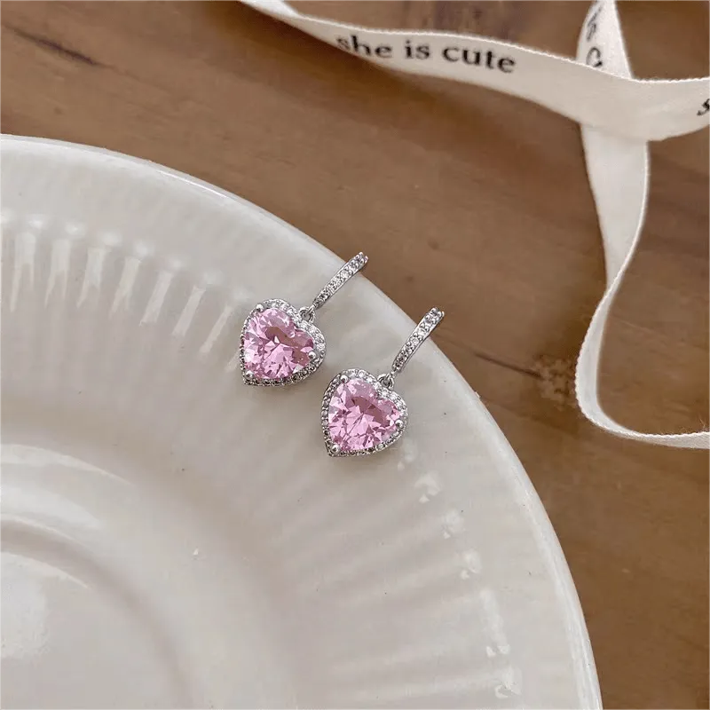 Swarovski Crystal Heart Earrings