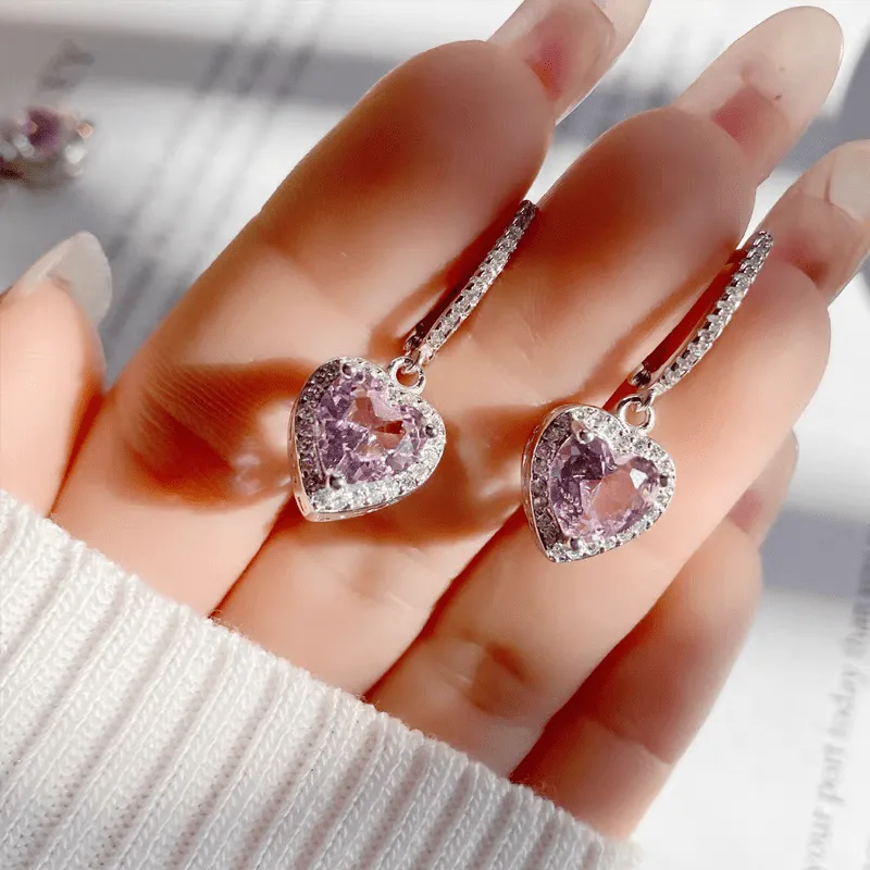 Swarovski Crystal Heart Earrings