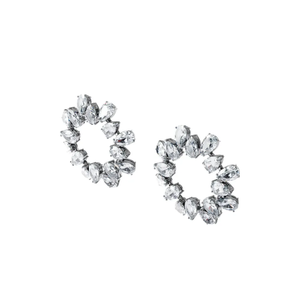 Swarovski Millenia Earrings Circle, White, Rhodium Plated