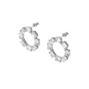 Swarovski Millenia Earrings Circle, White, Rhodium Plated