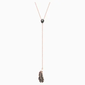 Swarovski,Naughty Y Necklace,Black, Rose-Gold Tone,One Size