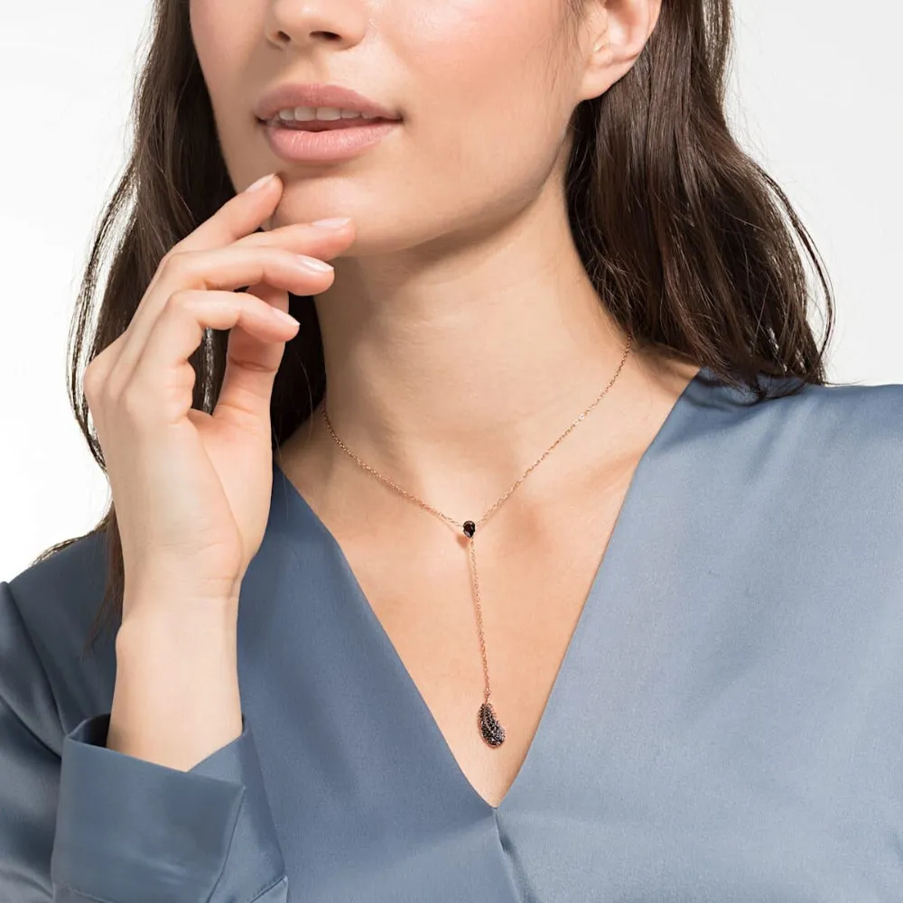 Swarovski,Naughty Y Necklace,Black, Rose-Gold Tone,One Size