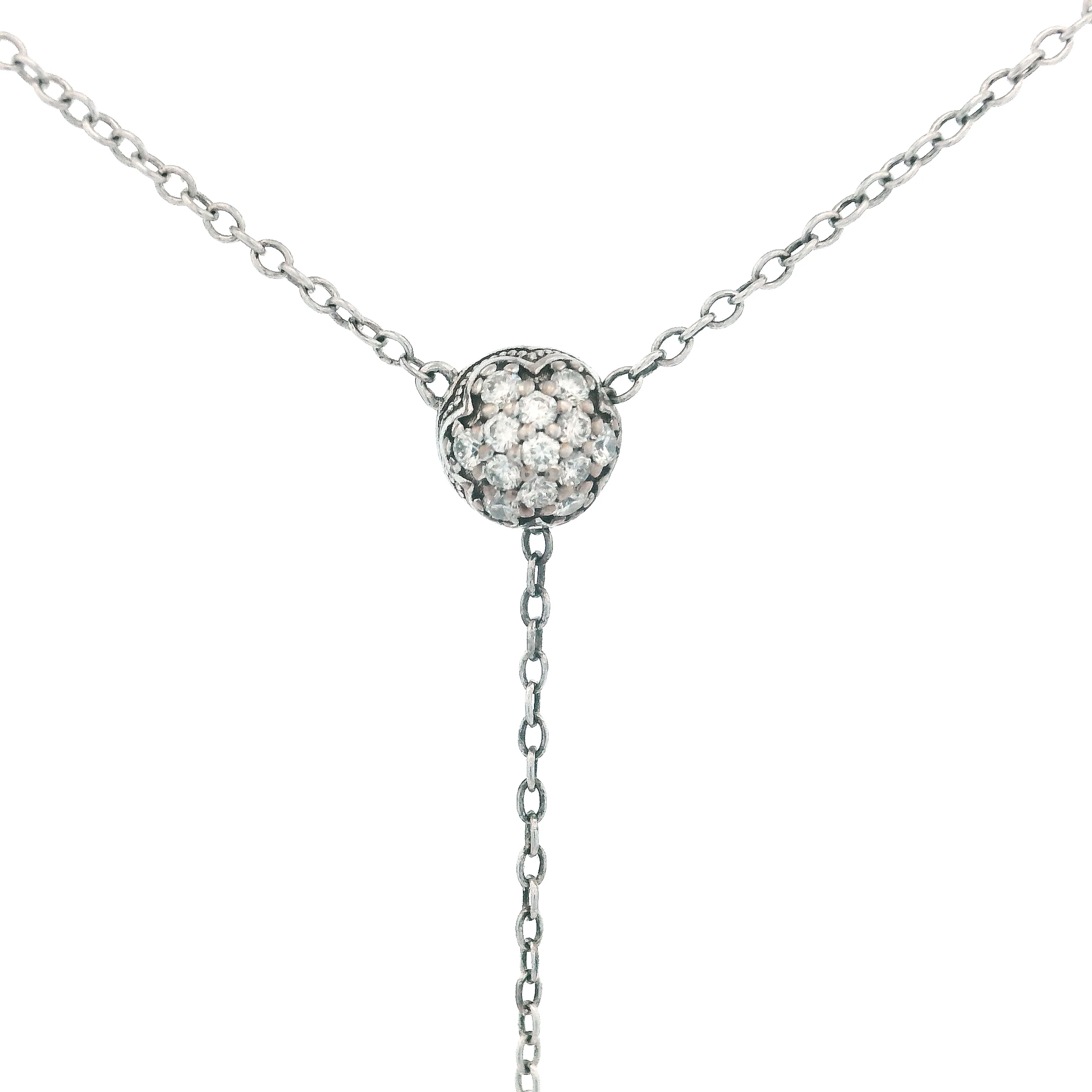 Tacori Sterling Silver & 18k Yellow Gold Diamond Bead Lariet Necklace