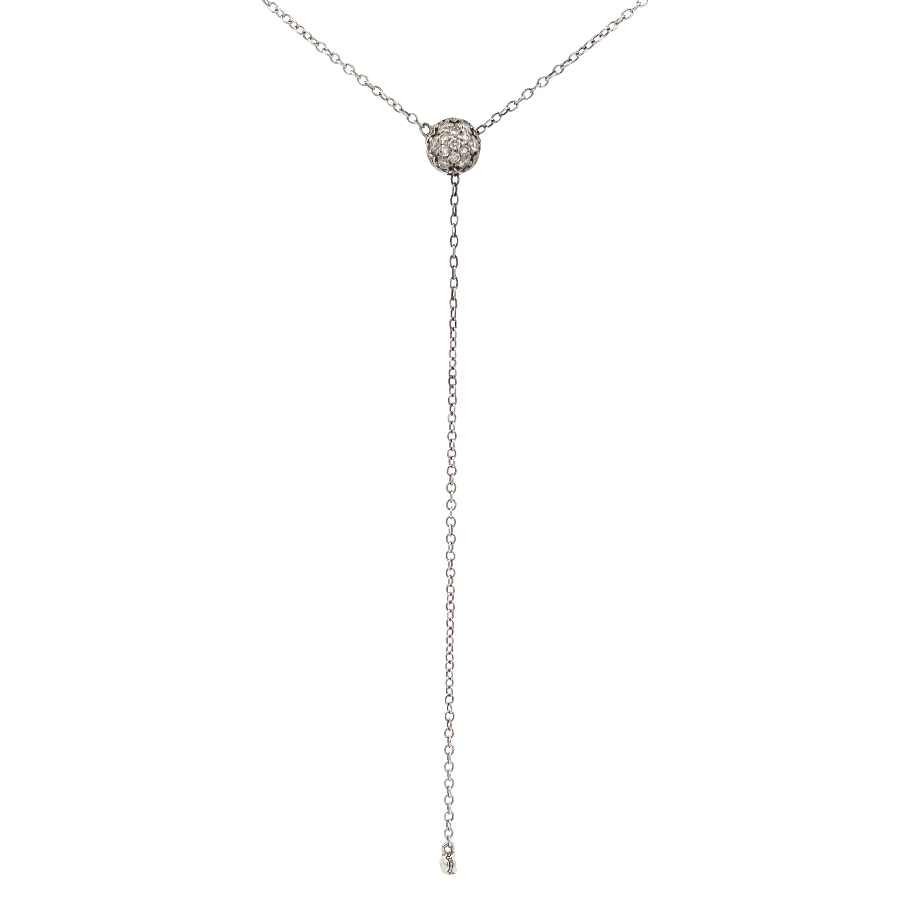 Tacori Sterling Silver & 18k Yellow Gold Diamond Bead Lariet Necklace