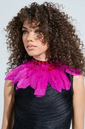 TAKE MY PIC FEATHER COLLAR NECKLACE