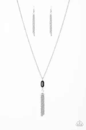 Tassel Tease Black Paparazzi Necklace