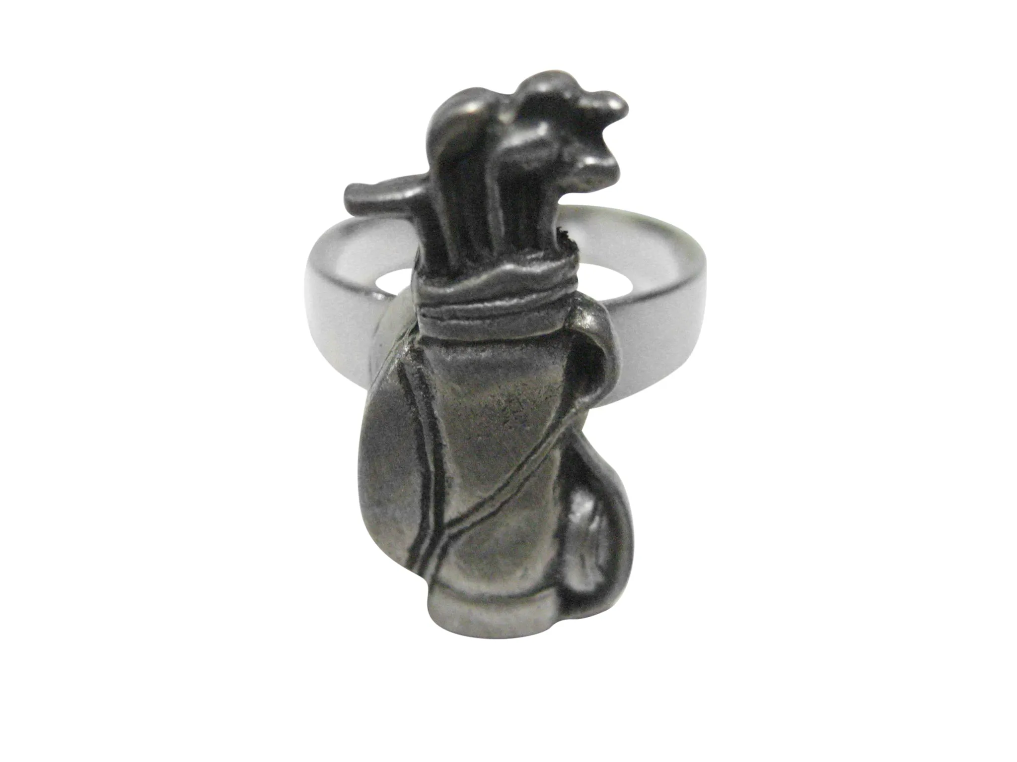 Textured Golf Club Adjustable Size Fashion Ring