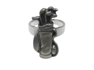 Textured Golf Club Adjustable Size Fashion Ring