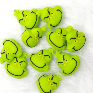 The grinch head  Silicone Focal Beads Wholesale