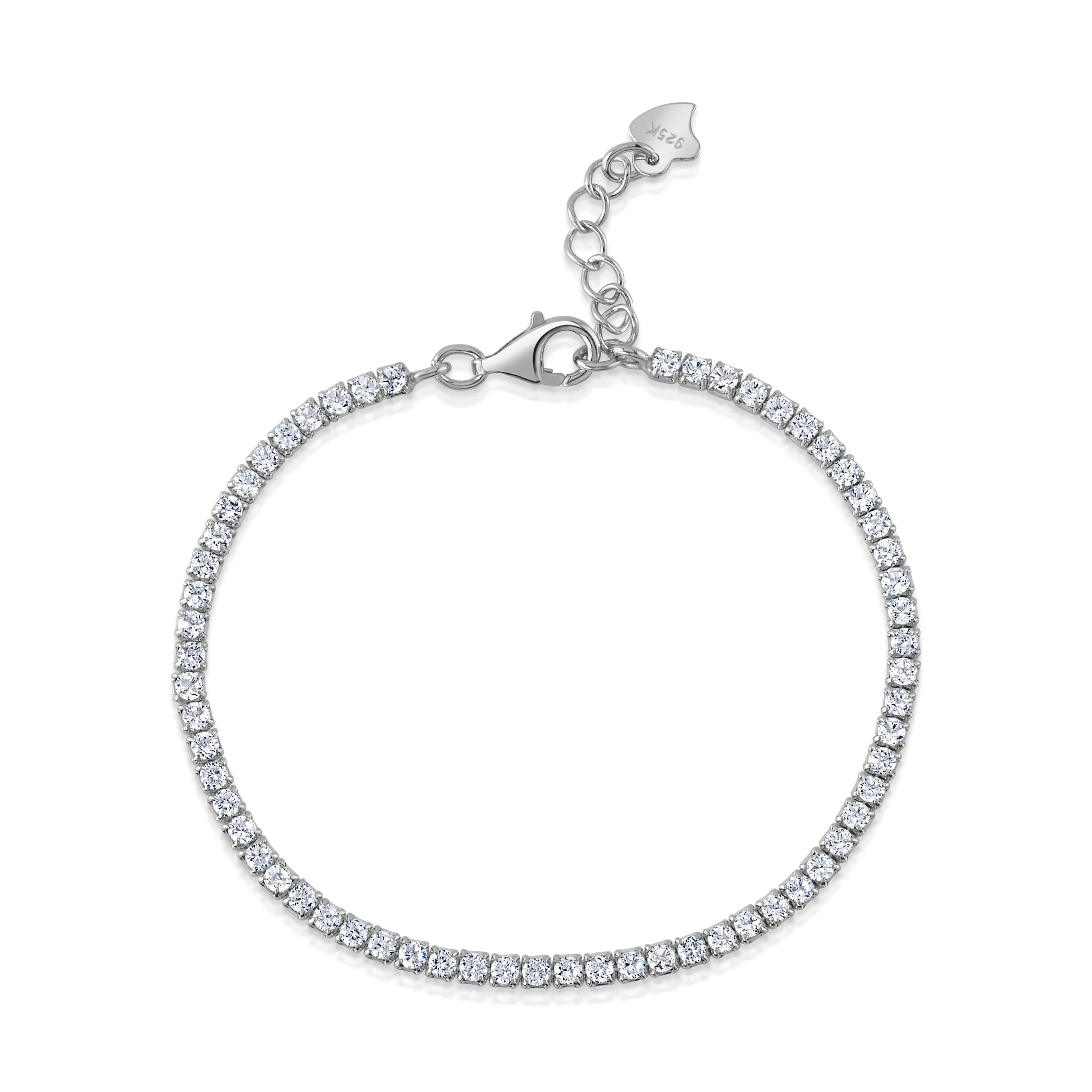 THIN TENNIS BRACELET, SILVER BR