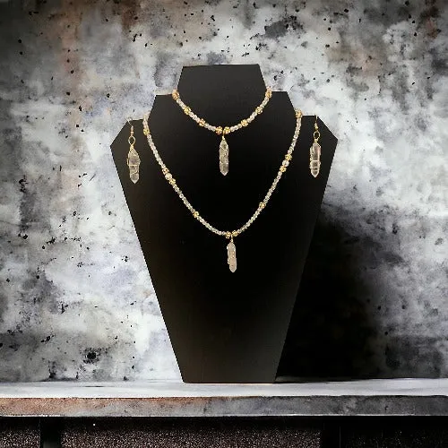 Three Piece Quartz Jewelry Set