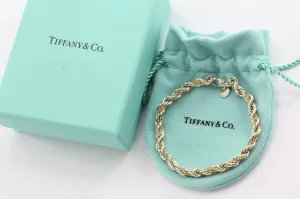 Tiffany & Co Sterling Silver & 18K Gold Rope Chain Wrap Bracelet