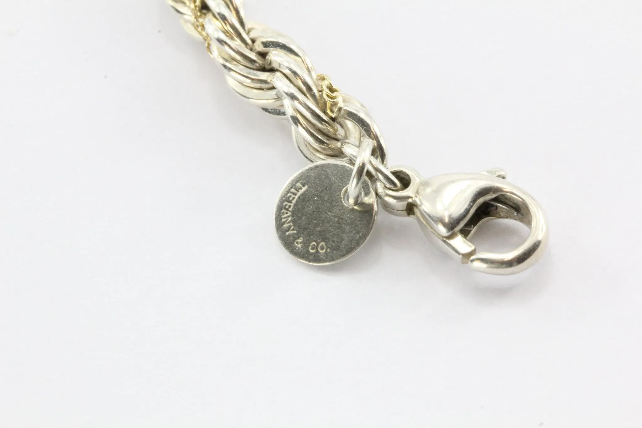 Tiffany & Co Sterling Silver & 18K Gold Rope Chain Wrap Bracelet