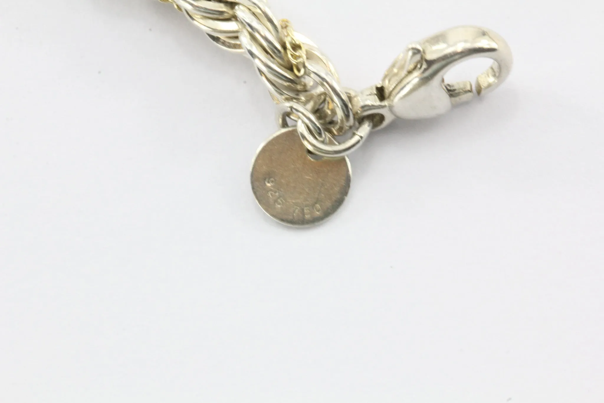 Tiffany & Co Sterling Silver & 18K Gold Rope Chain Wrap Bracelet