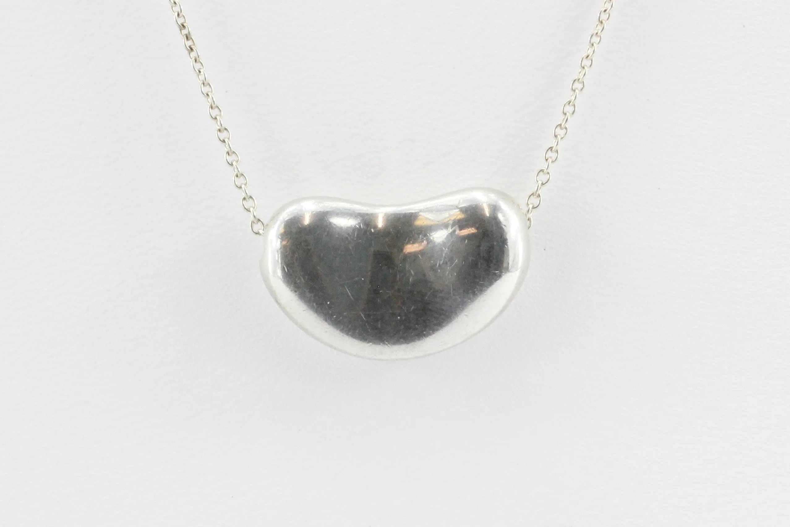 Tiffany & Co Sterling Silver Elsa Peretti Large Bean Necklace