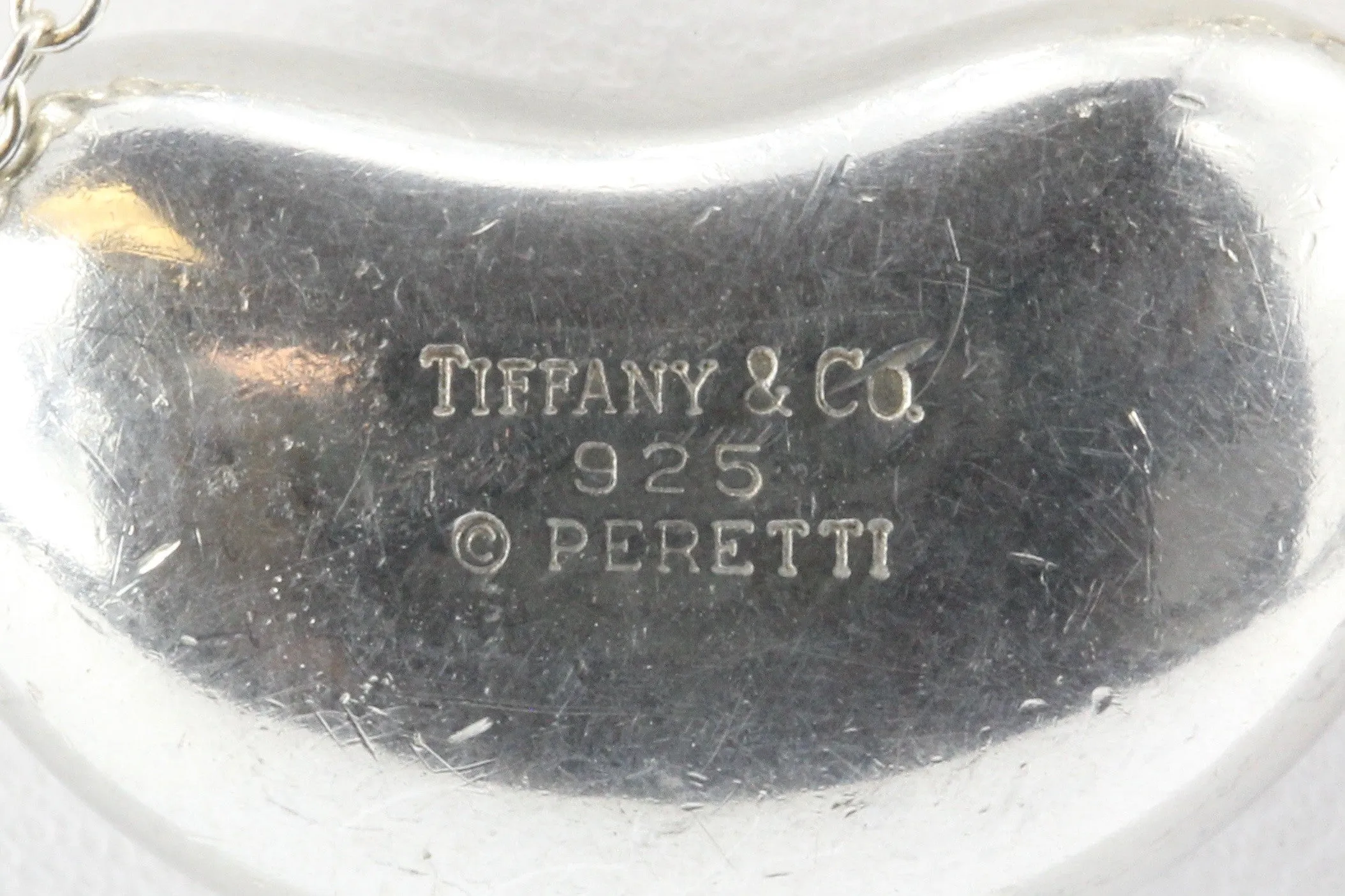Tiffany & Co Sterling Silver Elsa Peretti Large Bean Necklace
