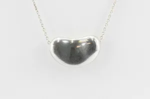 Tiffany & Co Sterling Silver Elsa Peretti Large Bean Necklace