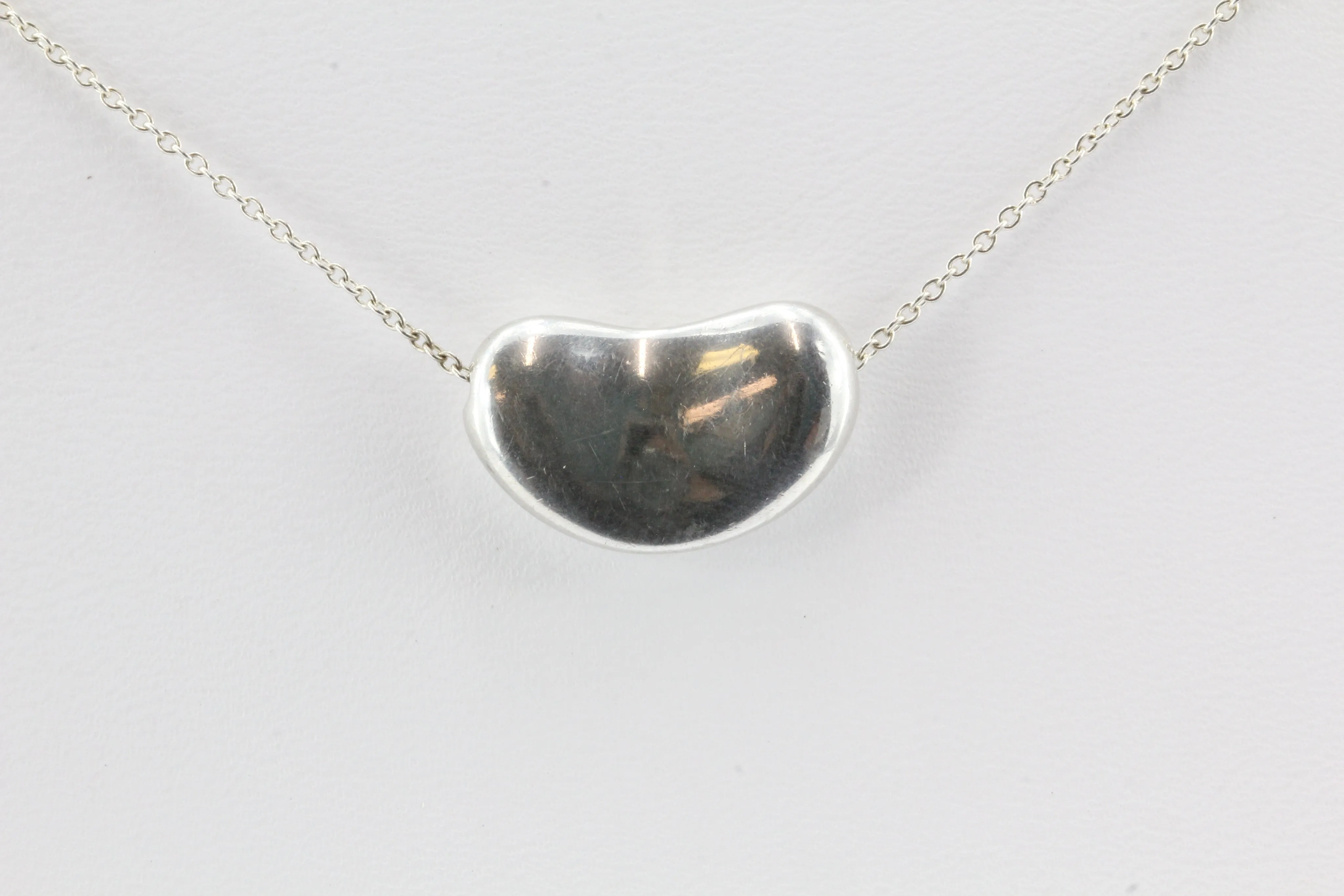 Tiffany & Co Sterling Silver Elsa Peretti Large Bean Necklace
