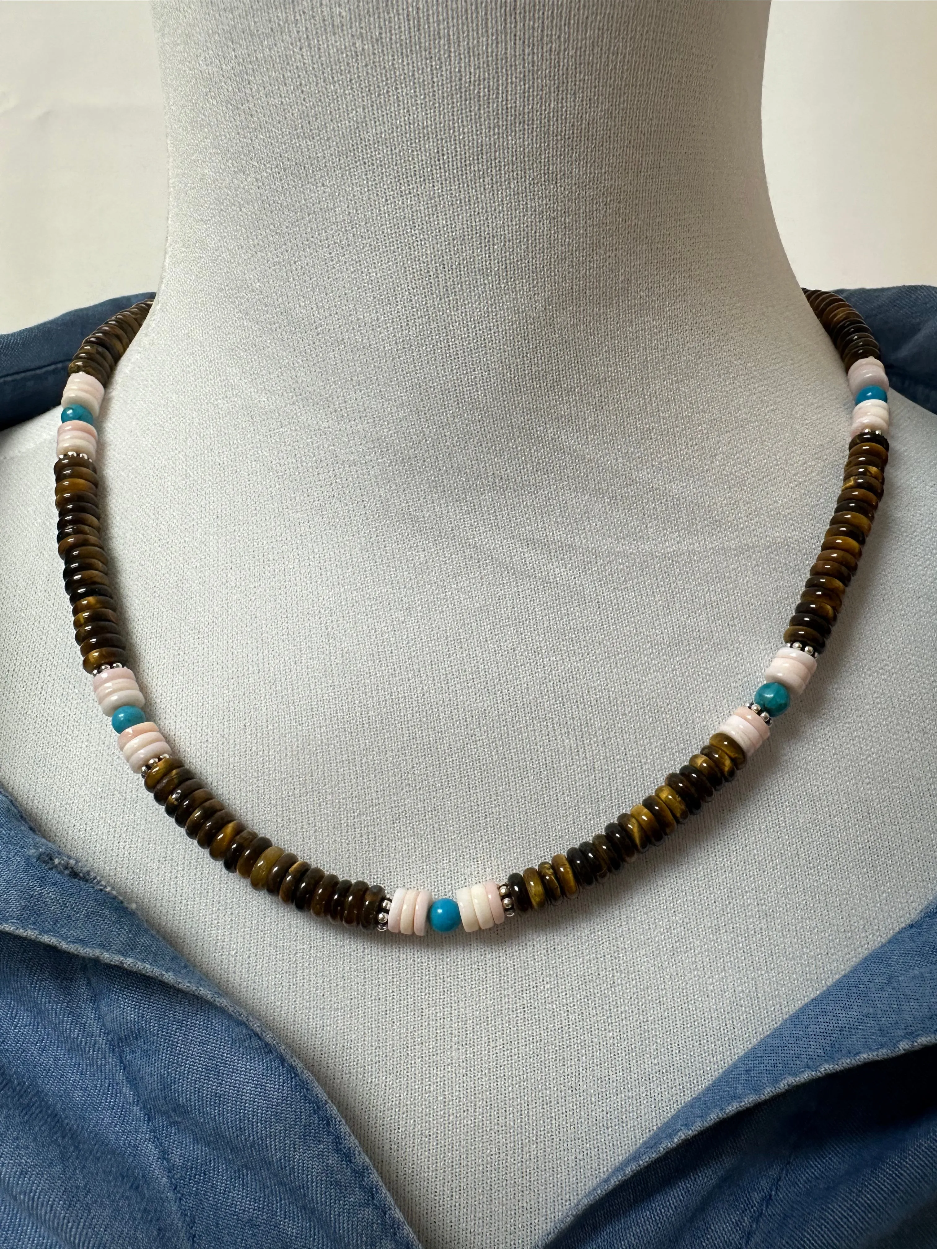 Tiger Eyes Bead Necklace