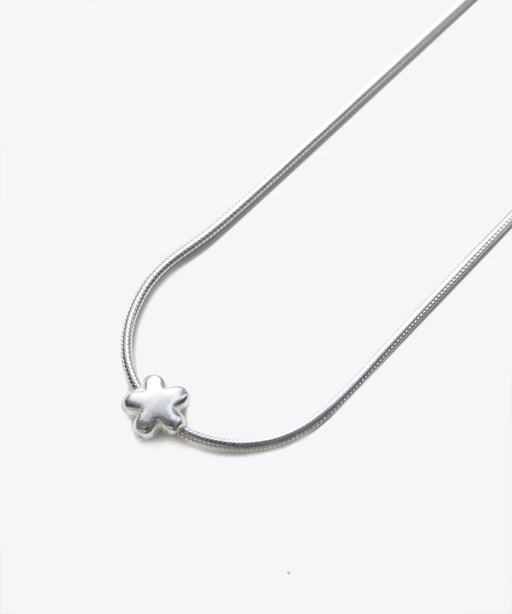 Tiny Flower Bead Snake Chain Necklace