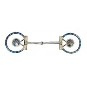 TK257385 Bit D-Ring Snaffle Blue Rowel Conch