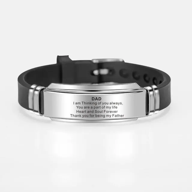 To My Son Inspirational Bracelet Men  Stainless Steel