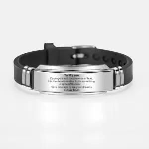 To My Son Inspirational Bracelet Men  Stainless Steel