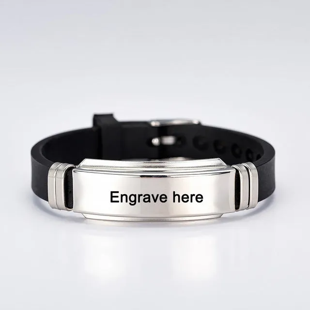 To My Son Inspirational Bracelet Men  Stainless Steel