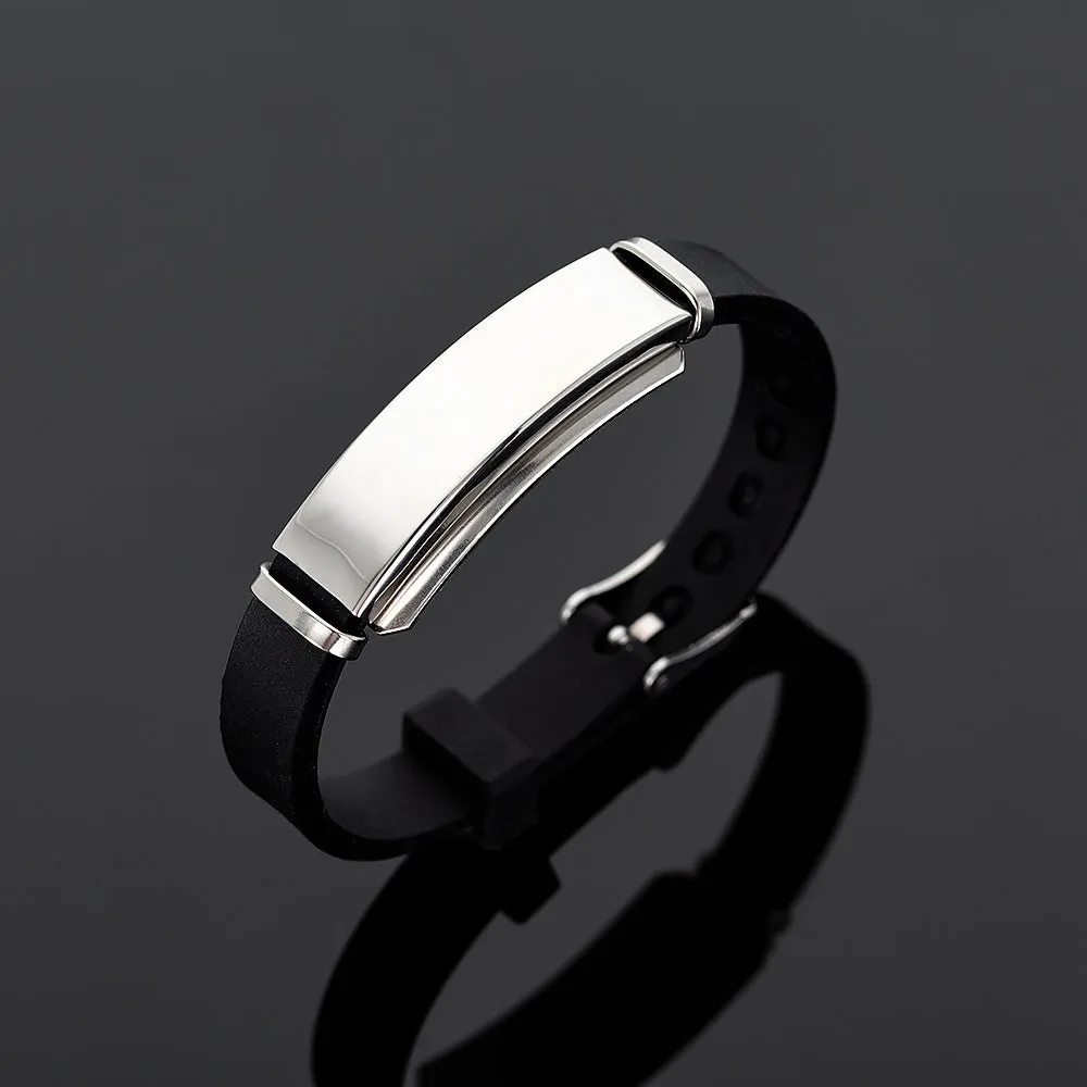 To My Son Inspirational Bracelet Men  Stainless Steel