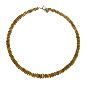 Topaz Necklace with Diamond Rondel