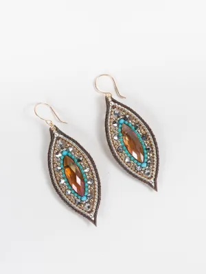 topaz oval earrings