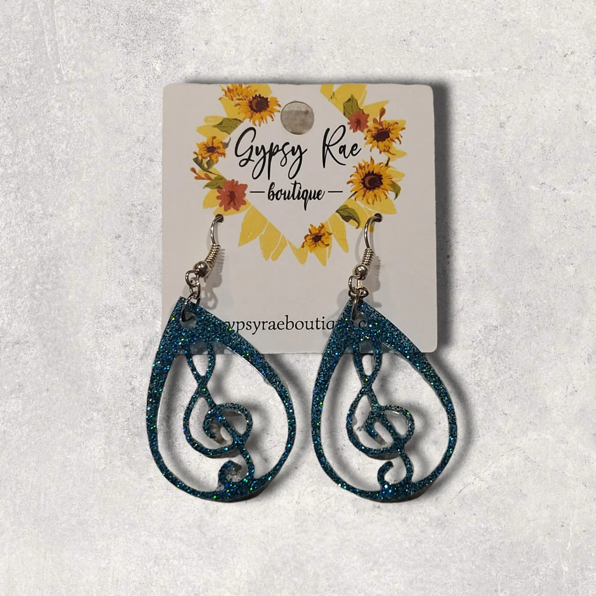 Treble Clef Resin Earrings