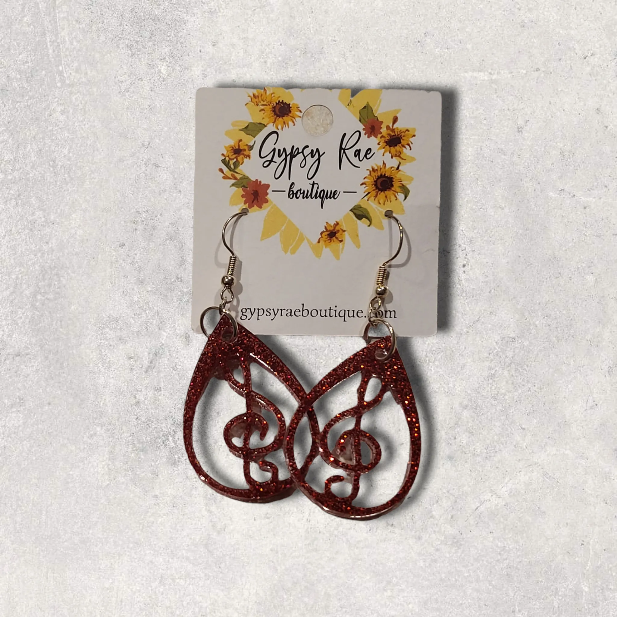 Treble Clef Resin Earrings