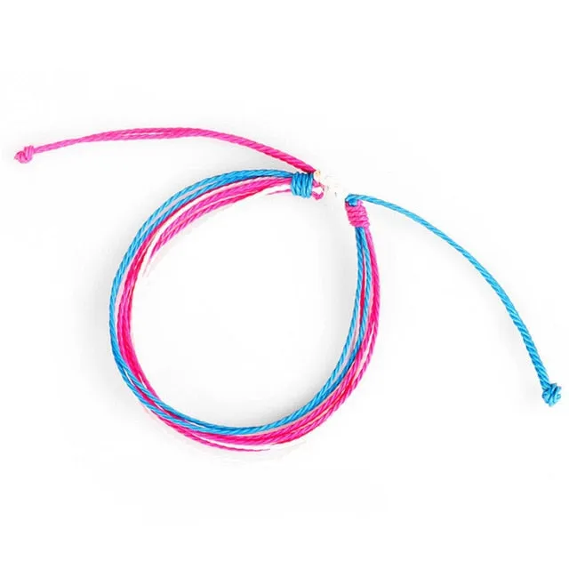 Trendy Kpop Multi Layer Colorful Weave Woven Rope Wax String Bracelets Summer Gift For Women Girls Jewelry Dropshipping