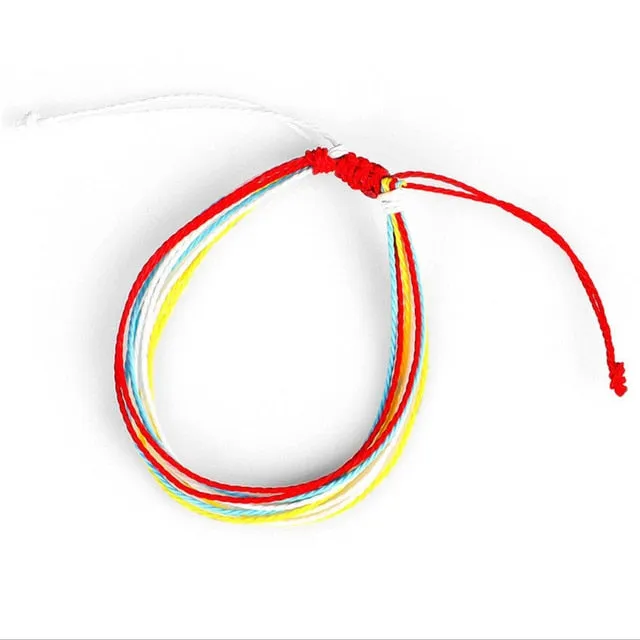 Trendy Kpop Multi Layer Colorful Weave Woven Rope Wax String Bracelets Summer Gift For Women Girls Jewelry Dropshipping