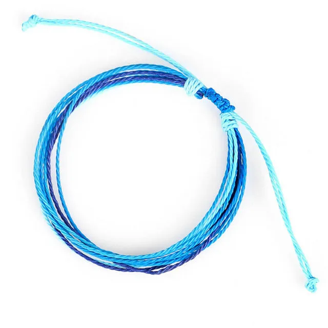 Trendy Kpop Multi Layer Colorful Weave Woven Rope Wax String Bracelets Summer Gift For Women Girls Jewelry Dropshipping
