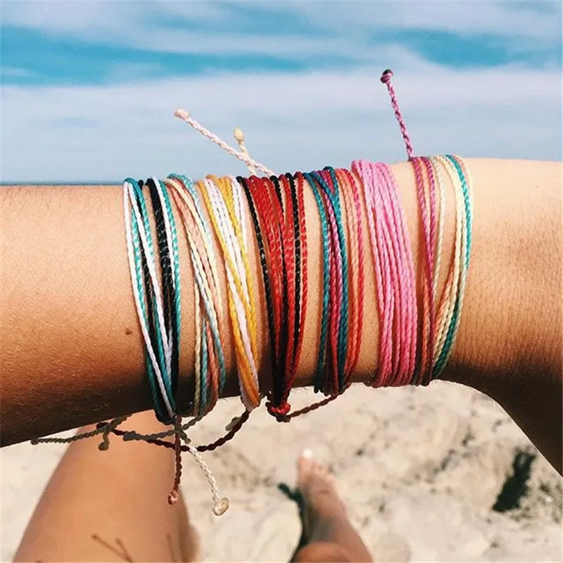 Trendy Kpop Multi Layer Colorful Weave Woven Rope Wax String Bracelets Summer Gift For Women Girls Jewelry Dropshipping