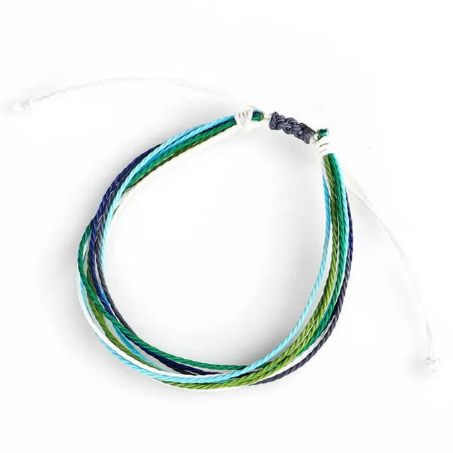 Trendy Kpop Multi Layer Colorful Weave Woven Rope Wax String Bracelets Summer Gift For Women Girls Jewelry Dropshipping