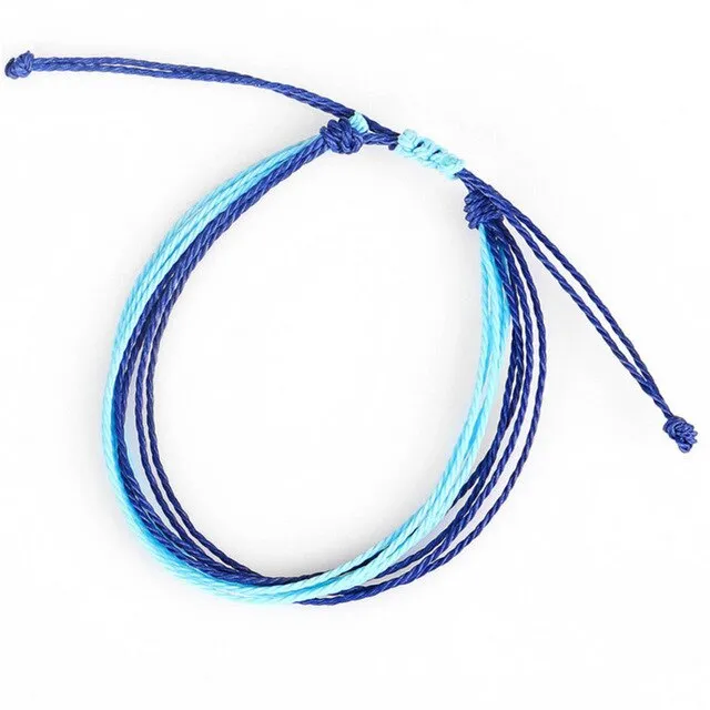 Trendy Kpop Multi Layer Colorful Weave Woven Rope Wax String Bracelets Summer Gift For Women Girls Jewelry Dropshipping