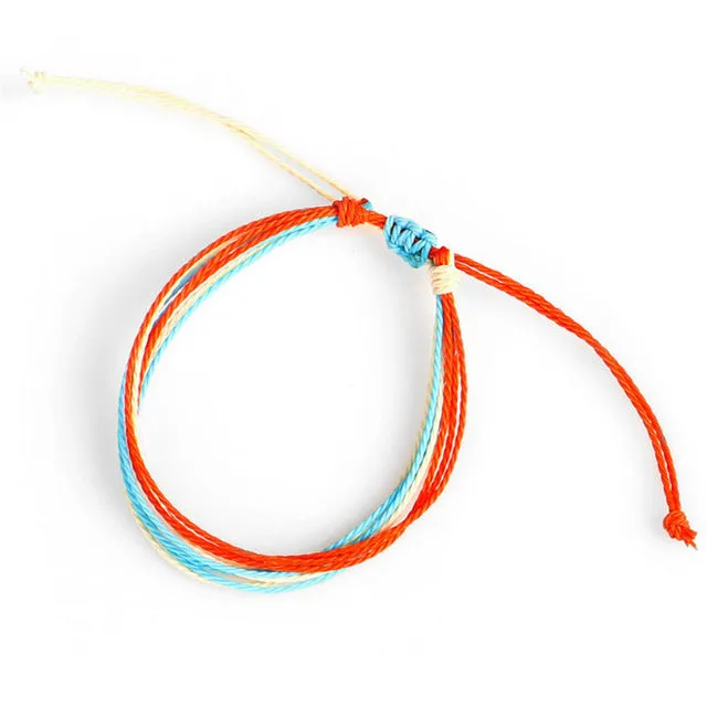 Trendy Kpop Multi Layer Colorful Weave Woven Rope Wax String Bracelets Summer Gift For Women Girls Jewelry Dropshipping